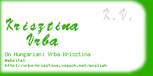 krisztina vrba business card